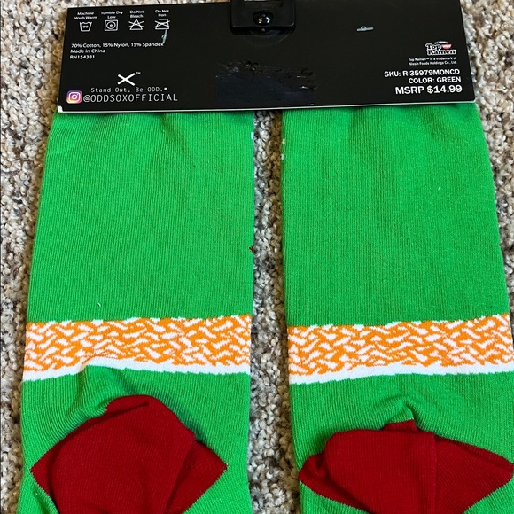 ODD SOX Top Ramen Men Socks Size 6-13 1 Pair NWT - Picture 3 of 4